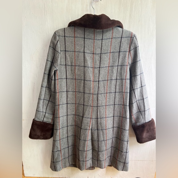 ANTHROPOLOGIE- FRENCHMAUVE Eva Faux Fur Trimmed Coat - Picture 9 of 13